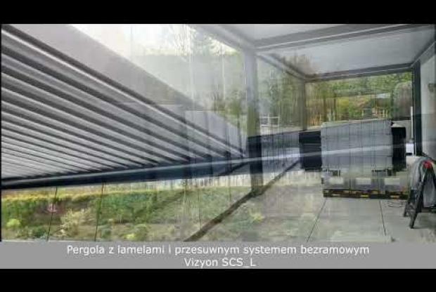 Embedded thumbnail for Pergola z listwami i przesuwnym systemem bezramowym Vizyon SCS_L